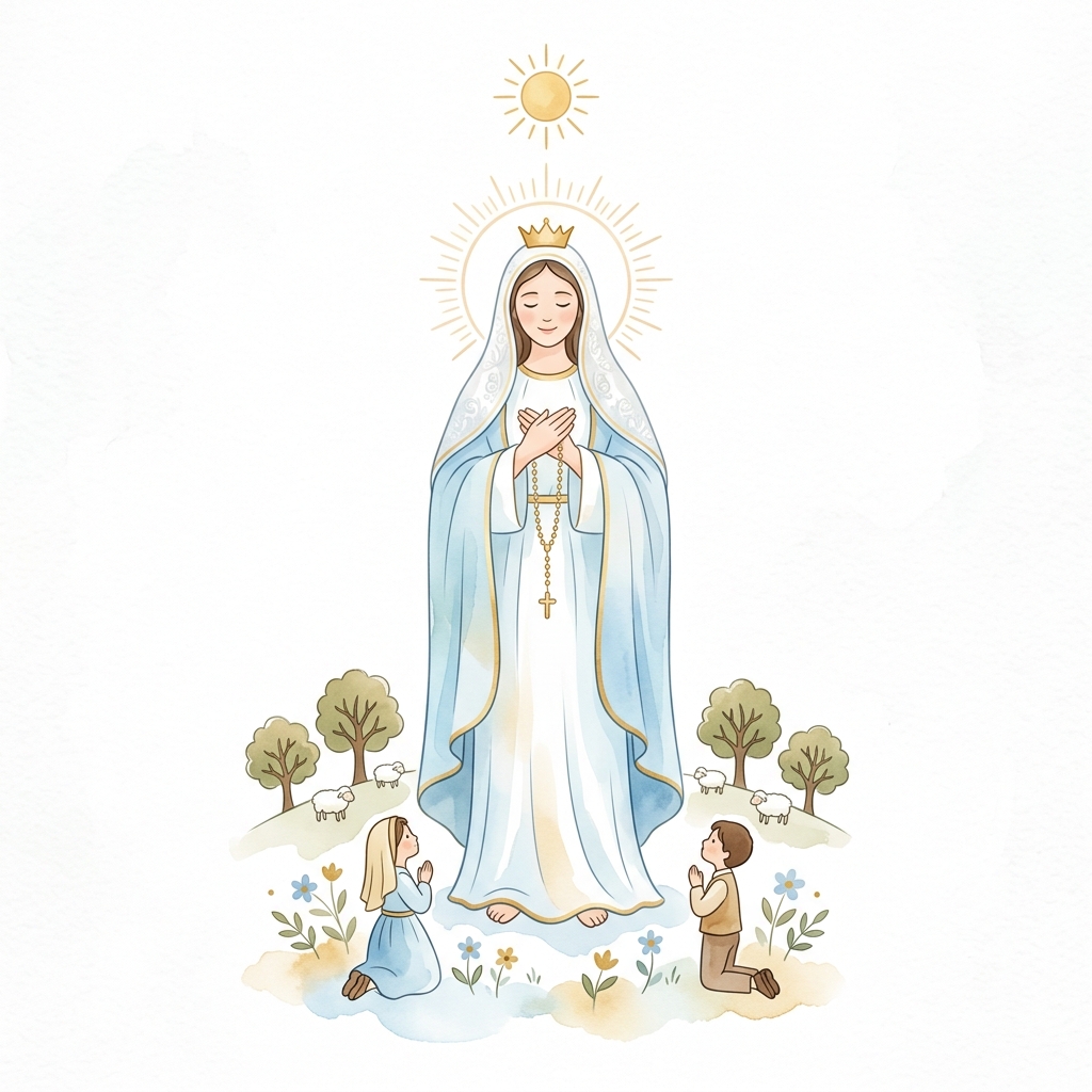 Representação Ilustrada Artística de Nossa Senhora de Fátima